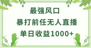 暴打前任小游戏无人直播单日收益1000+，收益稳定，爆裂变现，小白可直接上手【揭秘】-致富资源库