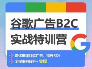 谷歌广告B2C实战特训营,500+谷歌账户总结经验,实战演示如何从0-1搭建广告账户-致富资源库