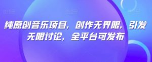 纯原创音乐项目,创作无界限,引发无限讨论,全平台可发布【揭秘】-致富资源库