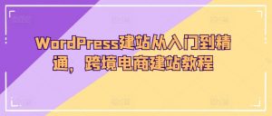 WordPress建站从入门到精通,跨境电商建站教程-致富资源库