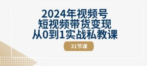 2024年视频号短视频带货变现从0到1实战私教课(31节视频课)-致富资源库