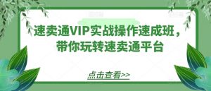 速卖通VIP实战操作速成班,带你玩转速卖通平台-致富资源库