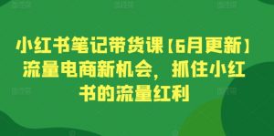 小红书笔记带货课【6月更新】流量电商新机会，抓住小红书的流量红利-致富资源库