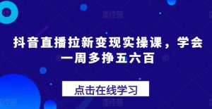 抖音直播拉新变现实操课,学会一周多挣五六百-致富资源库