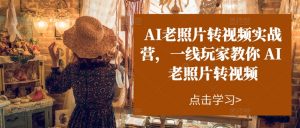 AI老照片转视频实战营,一线玩家教你AI老照片转视频-致富资源库