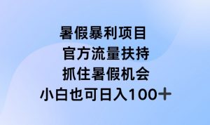 暑假暴利直播项目，官方流量扶持，把握暑假机会【揭秘】-致富资源库