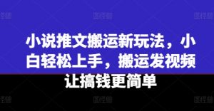 小说推文搬运新玩法，小白轻松上手，搬运发视频让搞钱更简单-致富资源库
