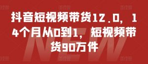 抖音短视频带货12.0,14个月从0到1,短视频带货90万件-致富资源库