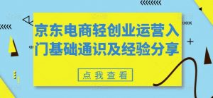 京东电商轻创业运营入门基础通识及经验分享-致富资源库