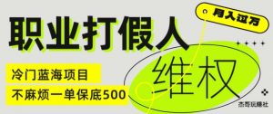 职业打假人电商维权揭秘，一单保底500，全新冷门暴利项目【仅揭秘】-致富资源库