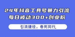 24年抖音工具号暴力引流，每日被动300+创业粉，创业粉捷径，卷死同行【揭秘】-致富资源库