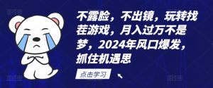 不露脸，不出镜，玩转找茬游戏，月入过万不是梦，2024年风口爆发，抓住机遇【揭秘】-致富资源库