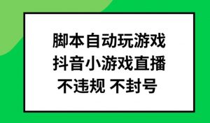 脚本自动玩游戏，抖音小游戏直播，不违规不封号可批量做【揭秘】-致富资源库