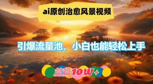 ai原创治愈风景视频，引爆流量池，小白也能轻松上手，篇篇10w+【揭秘】-致富资源库