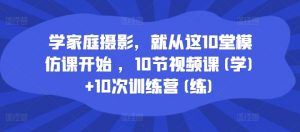 学家庭摄影,就从这10堂模仿课开始 ,10节视频课(学)+10次训练营(练)-致富资源库