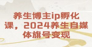 养生博主ip孵化课,2024养生自媒体旗号变现-致富资源库