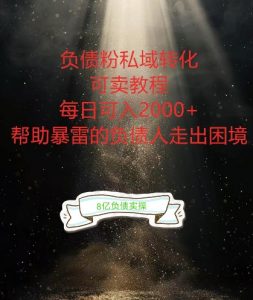 负债粉掘金计划,帮助负债者解决问题,债务规划,债务重组,最好的变现方式【揭秘】-致富资源库