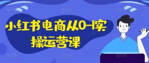 小红书电商从0-1实操运营课,小红书手机实操小红书/IP和私域课/小红书电商电脑实操板块等-致富资源库