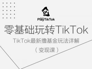 零基础玩转TiKToK变现课,TikTok最新撸基金玩法详解-致富资源库