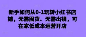 新手如何从0-1玩转小红书店铺,无需囤货、无需出镜,可在家低成本运营开店-致富资源库