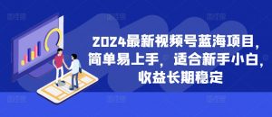 2024最新视频号蓝海项目,简单易上手,适合新手小白,收益长期稳定-致富资源库