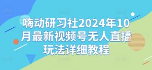 嗨动研习社2024年10月最新视频号无人直播玩法详细教程-致富资源库