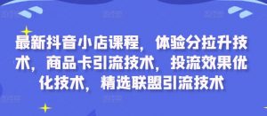 最新抖音小店课程,体验分拉升技术,商品卡引流技术,投流效果优化技术,精选联盟引流技术-致富资源库