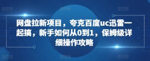 网盘拉新项目,夸克百度uc迅雷一起搞,新手如何从0到1,保姆级详细操作攻略-致富资源库