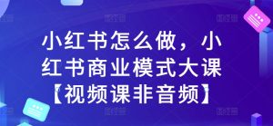 小红书怎么做,小红书商业模式大课【视频课非音频】-致富资源库