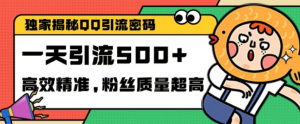 独家解密QQ里的引流密码,高效精准,实测单日加100+创业粉【揭秘】-致富资源库