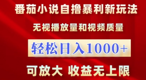 番茄小说自撸暴利新玩法,无视播放量,轻松日入1k,可放大,收益无上限【揭秘】-致富资源库