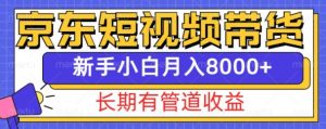 京东短视频带货新玩法，长期管道收益，新手也能月入8000+-致富资源库