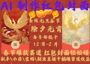 Al制作红包封面,春节爆款赛道,红包封面轻松挣,新手\\\\小白\\\\宝妈\\\\副业直接干躺Z管道收益【揭秘】-致富资源库