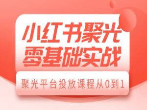小红书聚光零基础实战,聚光平台投放课程从0到1-致富资源库