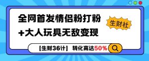 【生财36计】全网首发情侣粉打粉+大人玩具无敌变现-致富资源库