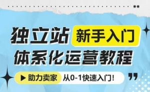 独立站新手入门体系化运营教程，助力独立站卖家从0-1快速入门!-致富资源库