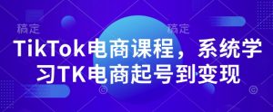 TikTok电商课程，​系统学习TK电商起号到变现-致富资源库