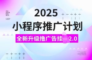 2025小程序推广计划，全新升级撸广告挂JI2.0玩法，日入多张，小白可做【揭秘】-致富资源库
