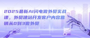 2025最新AI闪电做外贸实战课,外贸建站开发客户内容营销从0到3做外贸-致富资源库