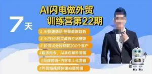 AI闪电做外贸训练营第22期：Al快速选品+小白1小时完成独立站搭建+10分钟获取200个客户等-致富资源库