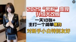 2025男粉变现全新玩法升级，日入上千简简单单，小白可轻松上手-致富资源库