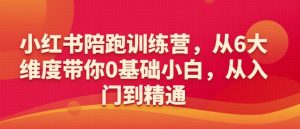 小红书陪跑训练营，从6大维度带你0基础小白，从入门到精通-致富资源库