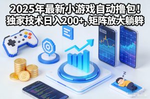 2025年最新小游戏自动撸包!独家技术日入2张+,矩阵放大躺賺【揭秘】-致富资源库