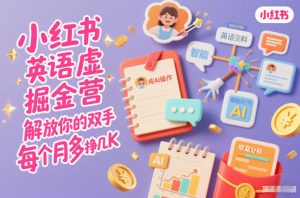 小红书英语虚拟资料掘金营,纯AI操作,解放你的双手,每个月多挣几K-致富资源库