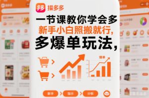 一节课教你学会拼多多爆单玩法，新手小白照搬就行-致富资源库