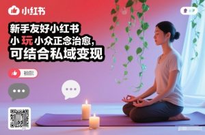 新手友好小红书小众正念治愈,玩法简单,可结合私域变现-致富资源库