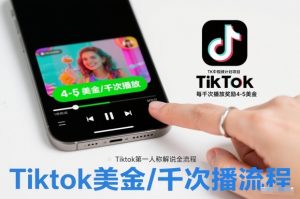 TK中视频计划项目,Tiktok第一人称解说流程,每干次播放奖励4-5美金-致富资源库