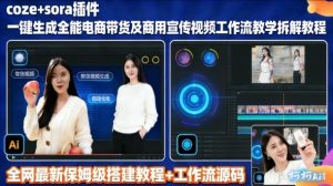 sora插件生成全能商用带货及宣传视频coze工作流拆解教程-致富资源库