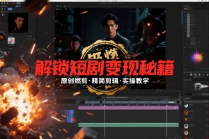 短剧拉新之原创燃剪精简剪辑实操课,解锁短剧变现秘籍-致富资源库