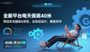 全新平台每天保底40米，零成本无脑挂G项目，全自动运行，解放双手【揭秘】-致富资源库